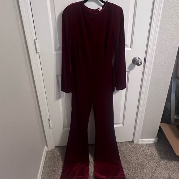 Day & Night Maroon Velvet Jumpsuit from Revolve - Picture 7 of 13